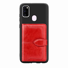 Coque Ultra Fine Silicone Souple Housse Etui avec Aimante Magnetique S12D pour Samsung Galaxy M30s Rouge