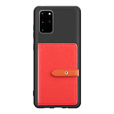 Coque Ultra Fine Silicone Souple Housse Etui avec Aimante Magnetique S12D pour Samsung Galaxy S20 Plus Rouge