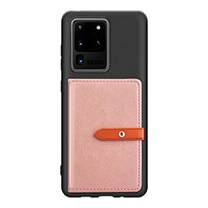 Coque Ultra Fine Silicone Souple Housse Etui avec Aimante Magnetique S12D pour Samsung Galaxy S20 Ultra 5G Rose