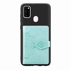 Coque Ultra Fine Silicone Souple Housse Etui avec Aimante Magnetique S13D pour Samsung Galaxy M21 Vert