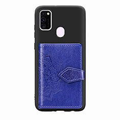 Coque Ultra Fine Silicone Souple Housse Etui avec Aimante Magnetique S13D pour Samsung Galaxy M30s Bleu