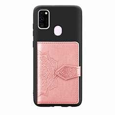 Coque Ultra Fine Silicone Souple Housse Etui avec Aimante Magnetique S13D pour Samsung Galaxy M30s Or Rose