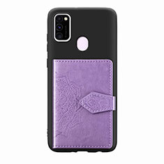 Coque Ultra Fine Silicone Souple Housse Etui avec Aimante Magnetique S13D pour Samsung Galaxy M30s Violet