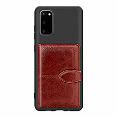 Coque Ultra Fine Silicone Souple Housse Etui avec Aimante Magnetique S13D pour Samsung Galaxy S20 5G Marron