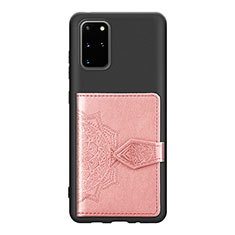 Coque Ultra Fine Silicone Souple Housse Etui avec Aimante Magnetique S13D pour Samsung Galaxy S20 Plus 5G Or Rose