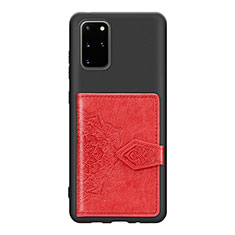 Coque Ultra Fine Silicone Souple Housse Etui avec Aimante Magnetique S13D pour Samsung Galaxy S20 Plus Rouge