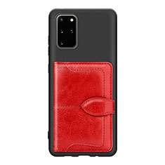 Coque Ultra Fine Silicone Souple Housse Etui avec Aimante Magnetique S14D pour Samsung Galaxy S20 Plus 5G Rouge