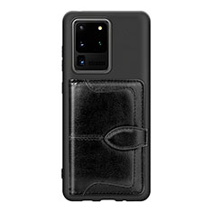 Coque Ultra Fine Silicone Souple Housse Etui avec Aimante Magnetique S14D pour Samsung Galaxy S20 Ultra Noir