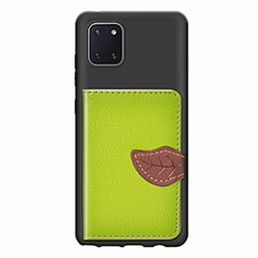 Coque Ultra Fine Silicone Souple Housse Etui avec Aimante Magnetique S15D pour Samsung Galaxy A81 Vert