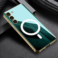 Coque Ultra Fine Silicone Souple Housse Etui avec Mag-Safe Magnetic Magnetique AC1 pour Samsung Galaxy S22 Plus 5G Vert