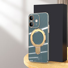 Coque Ultra Fine Silicone Souple Housse Etui avec Mag-Safe Magnetic Magnetique C01 pour Apple iPhone 12 Gris Lavende
