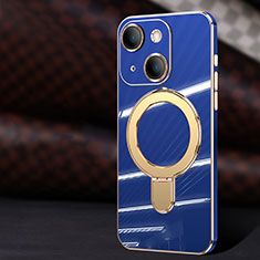 Coque Ultra Fine Silicone Souple Housse Etui avec Mag-Safe Magnetic Magnetique C01 pour Apple iPhone 14 Plus Bleu
