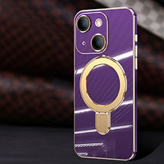 Coque Ultra Fine Silicone Souple Housse Etui avec Mag-Safe Magnetic Magnetique C01 pour Apple iPhone 14 Plus Violet
