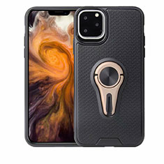 Coque Ultra Fine Silicone Souple Housse Etui avec Support Bague Anneau Aimante Magnetique A01 pour Apple iPhone 11 Pro Max Or