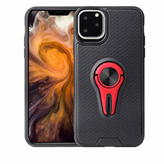 Coque Ultra Fine Silicone Souple Housse Etui avec Support Bague Anneau Aimante Magnetique A01 pour Apple iPhone 11 Pro Max Rouge