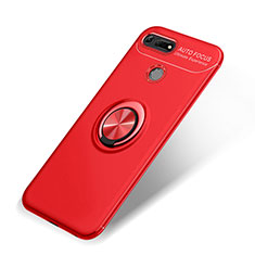 Coque Ultra Fine Silicone Souple Housse Etui avec Support Bague Anneau Aimante Magnetique A01 pour Huawei Honor V20 Rouge