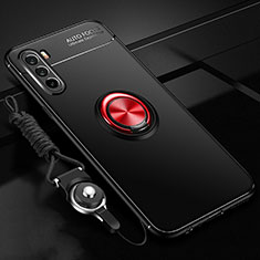 Coque Ultra Fine Silicone Souple Housse Etui avec Support Bague Anneau Aimante Magnetique A01 pour Huawei Mate 40 Lite 5G Rouge et Noir