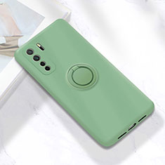 Coque Ultra Fine Silicone Souple Housse Etui avec Support Bague Anneau Aimante Magnetique A01 pour Huawei Nova 7 SE 5G Cyan