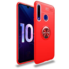 Coque Ultra Fine Silicone Souple Housse Etui avec Support Bague Anneau Aimante Magnetique A01 pour Huawei P Smart+ Plus (2019) Rouge