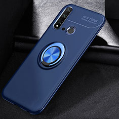 Coque Ultra Fine Silicone Souple Housse Etui avec Support Bague Anneau Aimante Magnetique A01 pour Huawei P20 Lite (2019) Bleu