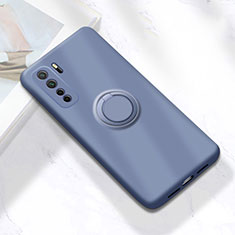 Coque Ultra Fine Silicone Souple Housse Etui avec Support Bague Anneau Aimante Magnetique A01 pour Huawei P40 Lite 5G Gris