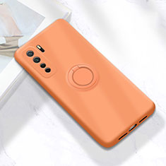 Coque Ultra Fine Silicone Souple Housse Etui avec Support Bague Anneau Aimante Magnetique A01 pour Huawei P40 Lite 5G Orange