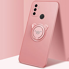 Coque Ultra Fine Silicone Souple Housse Etui avec Support Bague Anneau Aimante Magnetique A01 pour Oppo A11s Or Rose