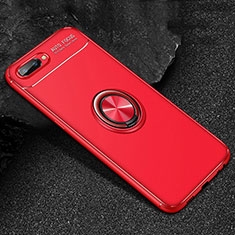 Coque Ultra Fine Silicone Souple Housse Etui avec Support Bague Anneau Aimante Magnetique A01 pour Oppo A12e Rouge