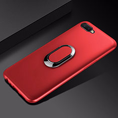 Coque Ultra Fine Silicone Souple Housse Etui avec Support Bague Anneau Aimante Magnetique A01 pour Oppo K1 Rouge