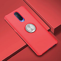 Coque Ultra Fine Silicone Souple Housse Etui avec Support Bague Anneau Aimante Magnetique A01 pour Oppo R17 Pro Rouge