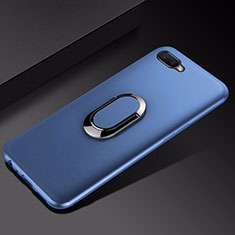 Coque Ultra Fine Silicone Souple Housse Etui avec Support Bague Anneau Aimante Magnetique A01 pour Oppo RX17 Neo Bleu