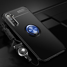 Coque Ultra Fine Silicone Souple Housse Etui avec Support Bague Anneau Aimante Magnetique A01 pour Realme X2 Bleu et Noir