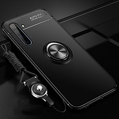 Coque Ultra Fine Silicone Souple Housse Etui avec Support Bague Anneau Aimante Magnetique A01 pour Realme X50 Pro 5G Noir