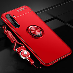 Coque Ultra Fine Silicone Souple Housse Etui avec Support Bague Anneau Aimante Magnetique A01 pour Realme X50 Pro 5G Rouge