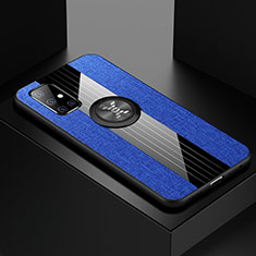 Coque Ultra Fine Silicone Souple Housse Etui avec Support Bague Anneau Aimante Magnetique A01 pour Samsung Galaxy A71 5G Bleu