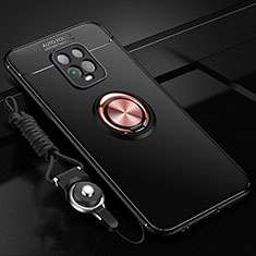 Coque Ultra Fine Silicone Souple Housse Etui avec Support Bague Anneau Aimante Magnetique A01 pour Xiaomi Redmi 10X Pro 5G Or et Noir