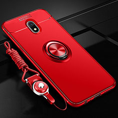 Coque Ultra Fine Silicone Souple Housse Etui avec Support Bague Anneau Aimante Magnetique A01 pour Xiaomi Redmi 8A Rouge