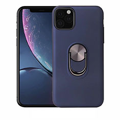 Coque Ultra Fine Silicone Souple Housse Etui avec Support Bague Anneau Aimante Magnetique A02 pour Apple iPhone 11 Pro Bleu