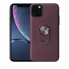 Coque Ultra Fine Silicone Souple Housse Etui avec Support Bague Anneau Aimante Magnetique A02 pour Apple iPhone 11 Pro Max Violet