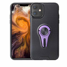 Coque Ultra Fine Silicone Souple Housse Etui avec Support Bague Anneau Aimante Magnetique A02 pour Apple iPhone 11 Violet