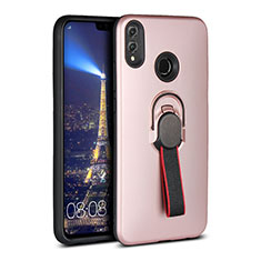 Coque Ultra Fine Silicone Souple Housse Etui avec Support Bague Anneau Aimante Magnetique A02 pour Huawei Honor 8X Or Rose