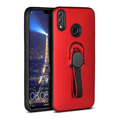 Coque Ultra Fine Silicone Souple Housse Etui avec Support Bague Anneau Aimante Magnetique A02 pour Huawei Honor 8X Rouge