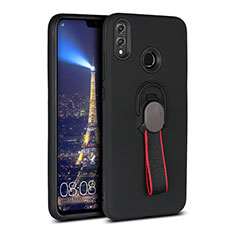 Coque Ultra Fine Silicone Souple Housse Etui avec Support Bague Anneau Aimante Magnetique A02 pour Huawei Honor View 10 Lite Noir