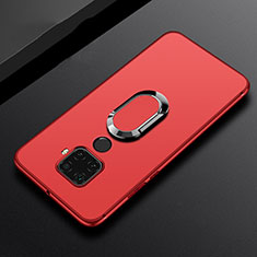 Coque Ultra Fine Silicone Souple Housse Etui avec Support Bague Anneau Aimante Magnetique A02 pour Huawei Mate 30 Lite Rouge