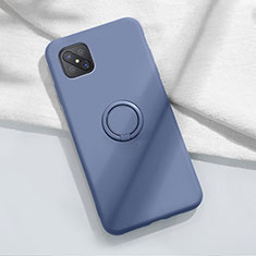 Coque Ultra Fine Silicone Souple Housse Etui avec Support Bague Anneau Aimante Magnetique A02 pour Oppo A92s 5G Bleu