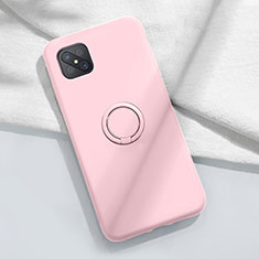 Coque Ultra Fine Silicone Souple Housse Etui avec Support Bague Anneau Aimante Magnetique A02 pour Oppo A92s 5G Rose