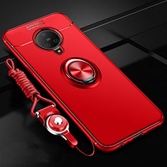 Coque Ultra Fine Silicone Souple Housse Etui avec Support Bague Anneau Aimante Magnetique A02 pour Vivo Nex 3 5G Rouge