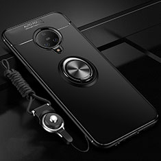 Coque Ultra Fine Silicone Souple Housse Etui avec Support Bague Anneau Aimante Magnetique A02 pour Vivo Nex 3 Noir