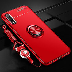 Coque Ultra Fine Silicone Souple Housse Etui avec Support Bague Anneau Aimante Magnetique A03 pour Huawei P Smart Z (2019) Rouge