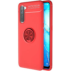 Coque Ultra Fine Silicone Souple Housse Etui avec Support Bague Anneau Aimante Magnetique A03 pour Oppo K7 5G Rouge